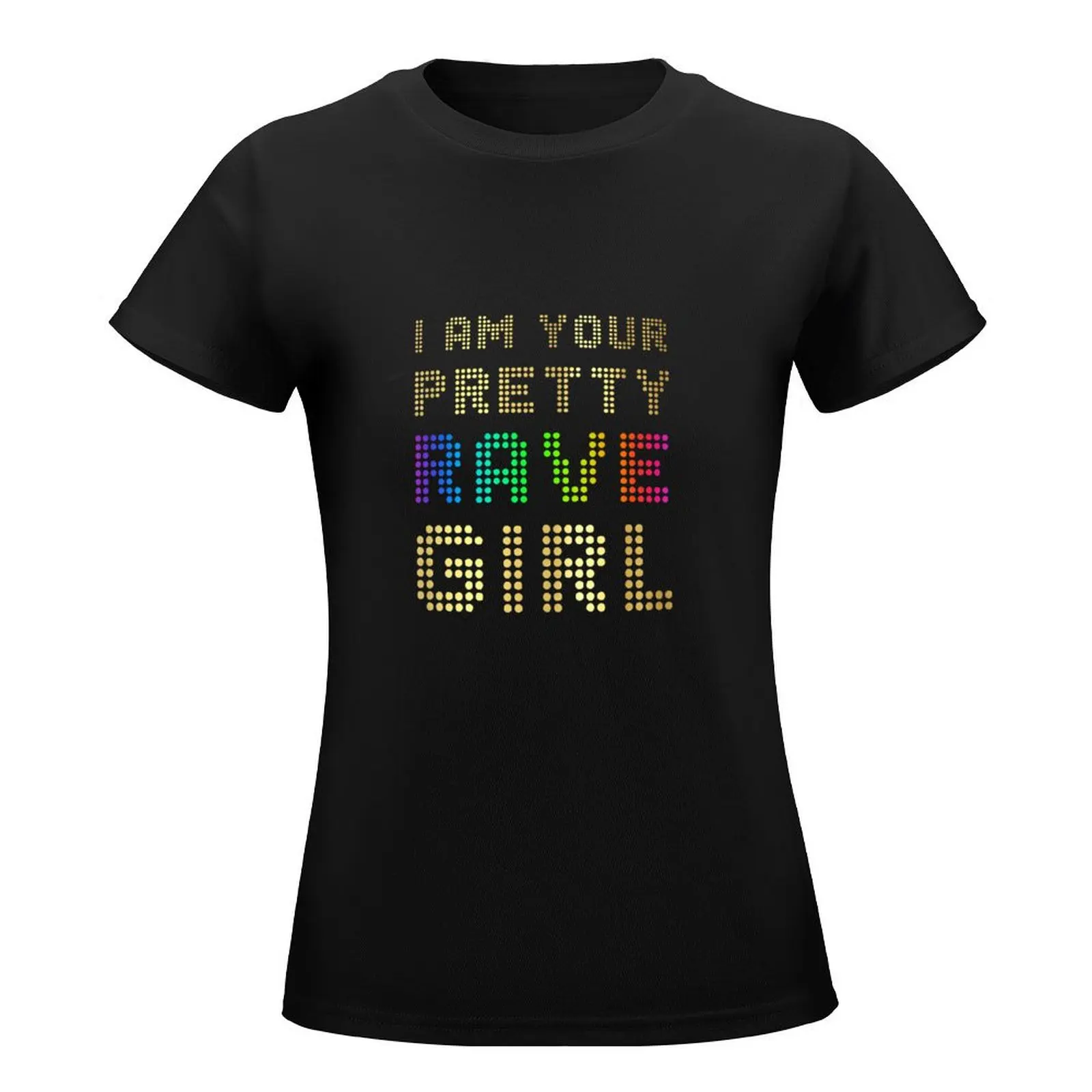 Pretty Rave Girl T-Shirt Aesthetic clothing graphics anime clothes animal print shirt for girls t-shirt dress for Women long