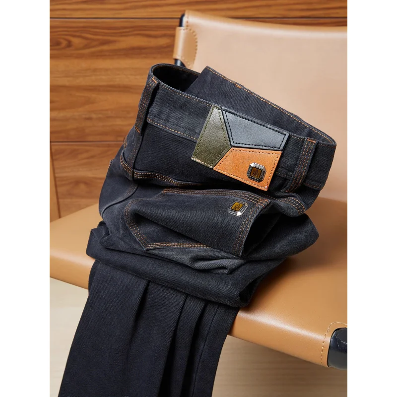 

Мужские джинсы на осень/зиму, новинка 2025, элитные модные повседневные универсальные эластичные утягивающие прямые легкие роскошные мужские брюки