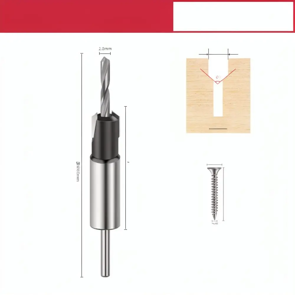 Adjustable Woodworking Countersink Bit Set Hex Shank Depth Stop Screw Hole Cutter Professional Carpentry Drilling Aid