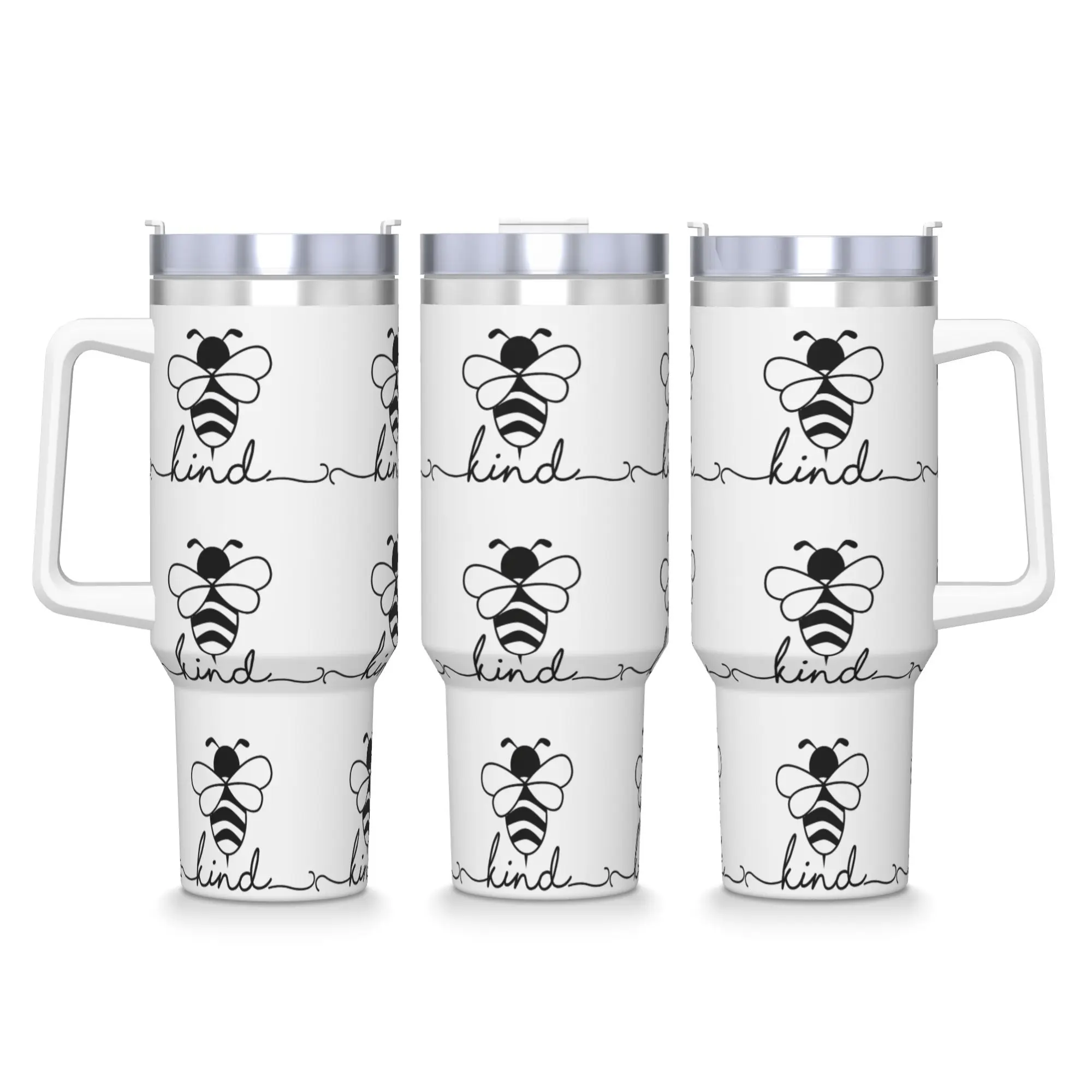 Stainless Steel Tumbler Bee Kind Thermal Cups  Leakproof Hot Drinks Car Mugs Travel Custom Water Bottle