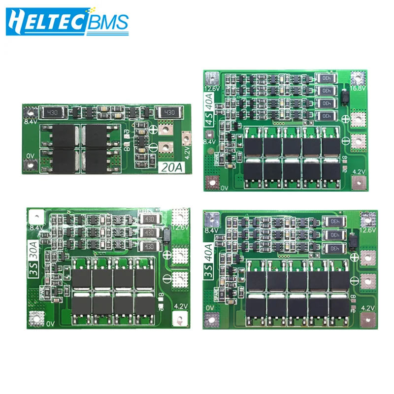 2S/3S/4S 20A 30A 40A 50A BMS con equilibrio 18650 BMS Lifepo4 scheda di protezione della batteria al litio/scheda BMS per trapano motore