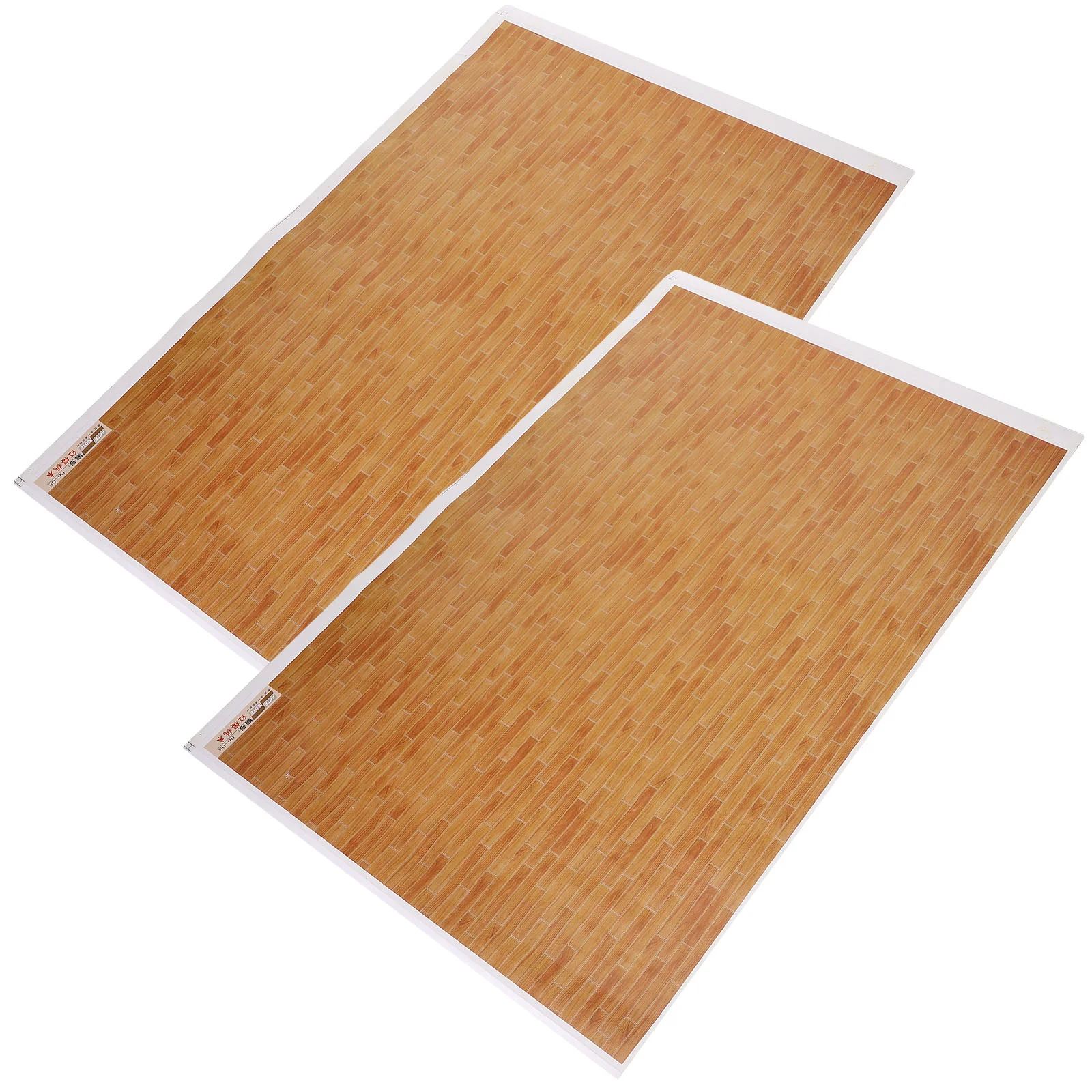 

2 Pcs Furniture Stickers Dollhouse Floor Miniatures Paper Stickers Living Room Decor Accessories Small Toy Models Flooring