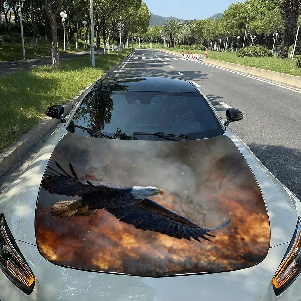 Flame Eagle Car Hood Film, Hood Decoration Sticker, Truck Hood Film, Domineering Appearance, Advanced Adhesive, Durable Vinyl Ma