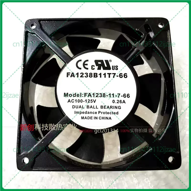 FA1238-11-7-66  FOR COOLTRON FA1238B11T7-66 100/125V 0.26A 120x120x38mm Server Cooling Fan