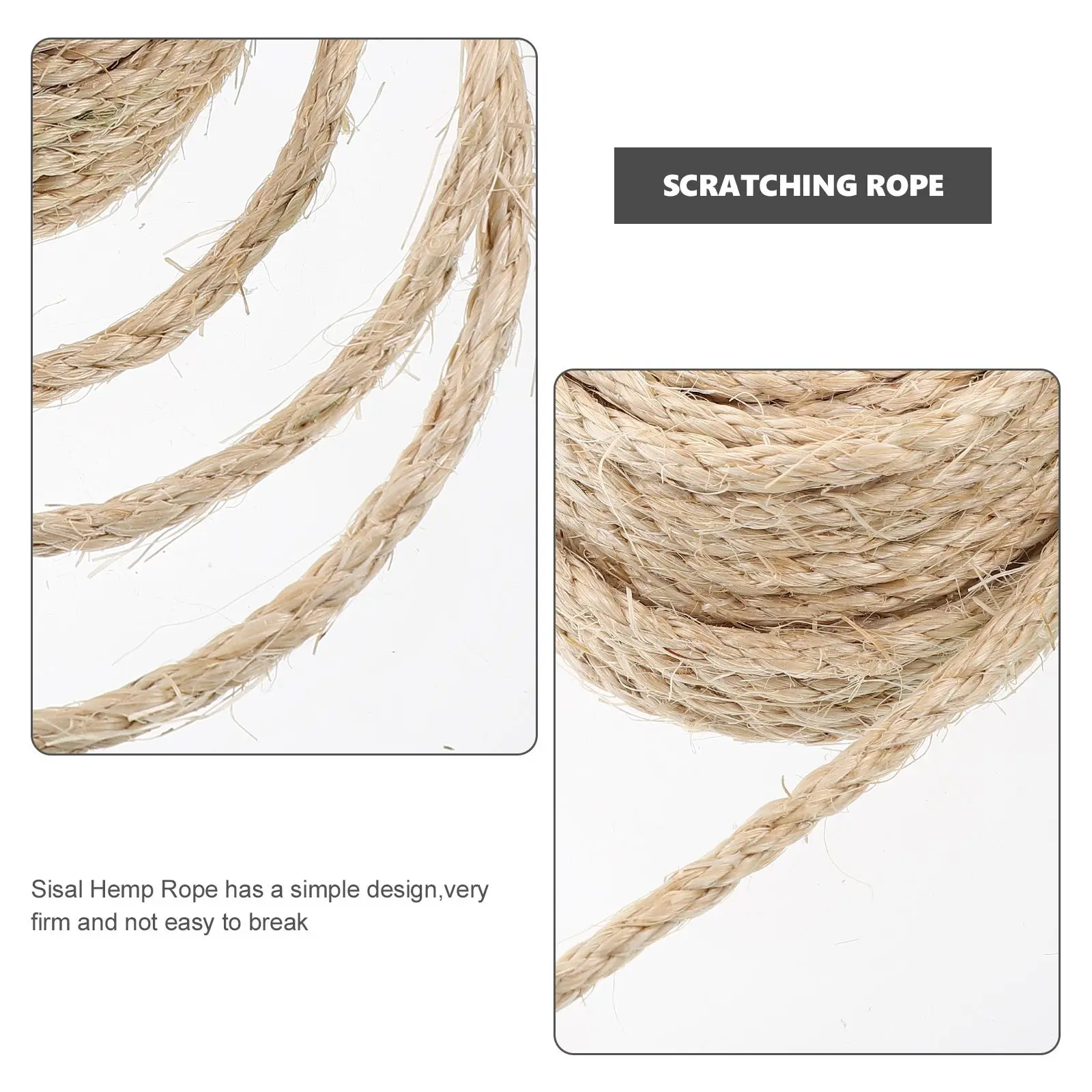 

Natural Sisal Scratching Pad 6mm x 10m Cat Tree Material DIY Replacement Grab Rod Sturdy Rope Furniture Protection Pet Supplies