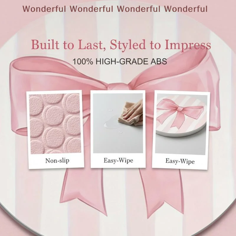 Car Cup Mat NonSlip Pink Bow Design Universal Cup Holder Coaster Set for Stylish Auto Interior 6pcs view 2