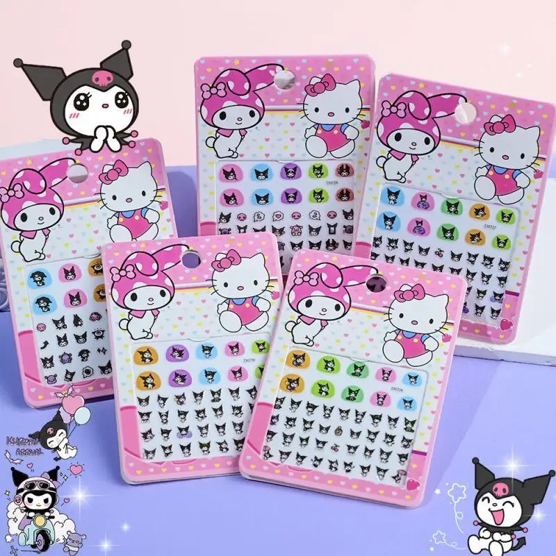 1Pcs Sanrio Hello Kitty Nail Stickers Children Kawaii Kuromi My Melody Cinnamoroll ﻿Cartoon Waterproof Nail Decoration Stickers