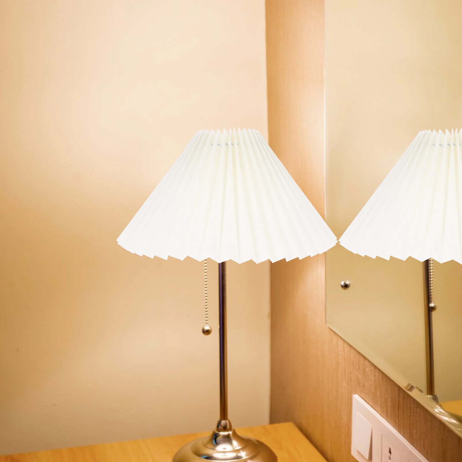 

Pleated Lamp Shade Chandelier Light Cover For Floor Lamp E27 Dustproof Bedroom Living Room Decoration Cozy Bright Light