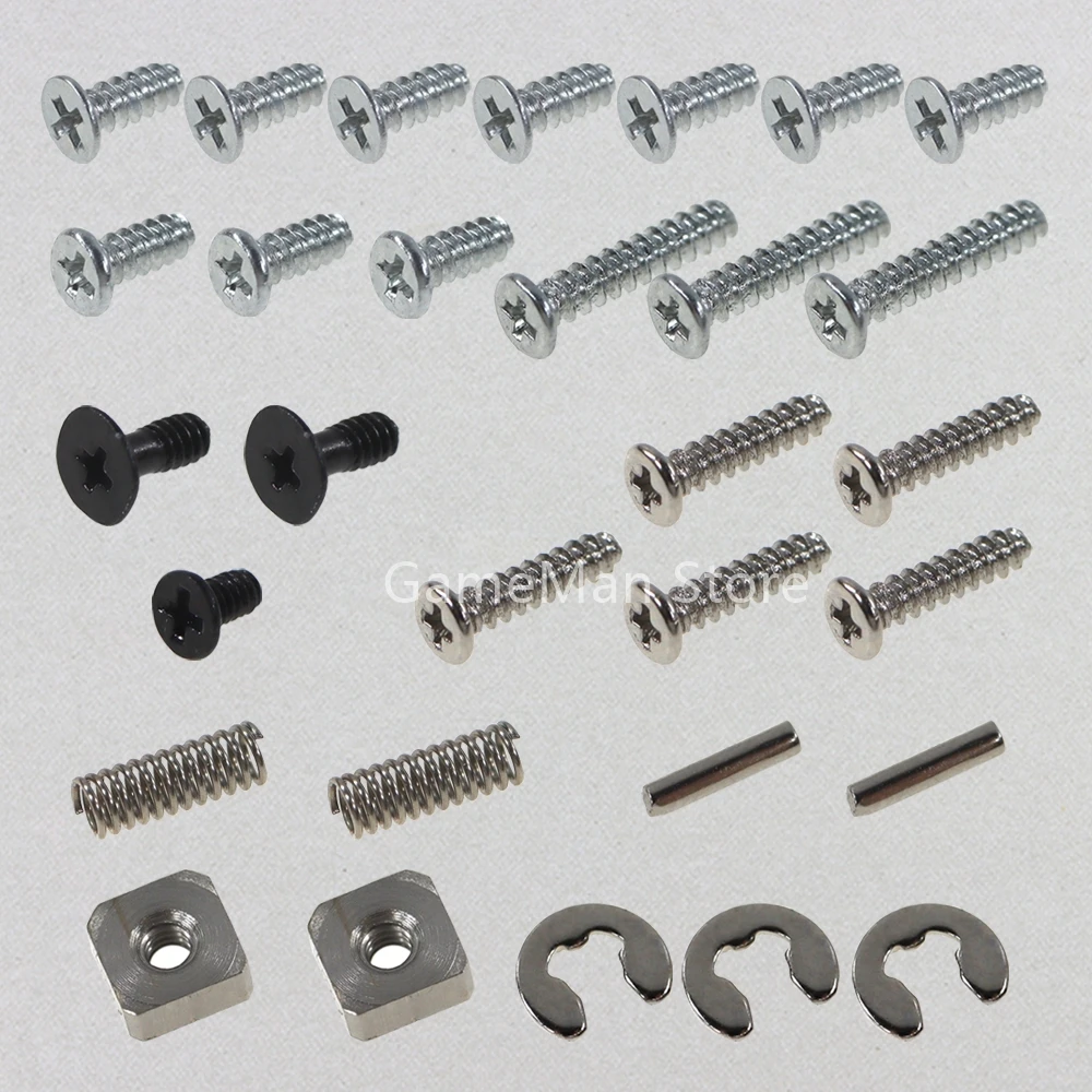 Juego de tornillos de cabeza cruzada completa, piezas de Metal, tuerca de resorte LR, tornillos completos para consola 3dsll 3dsxl, 100 juegos