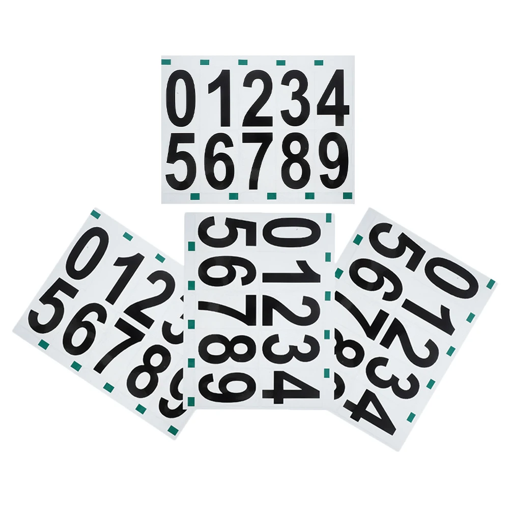 

4 Sheet Reflective Digital Labels Address Stickers Business Letter Numbers Pvc Home House