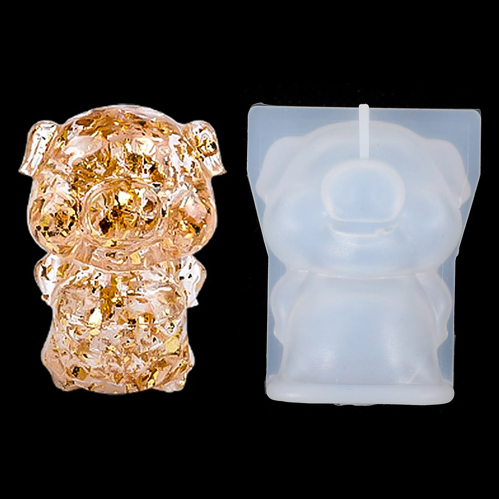 

2Pcs 3D Pig Molds DIY Silicone Animal Casting Molds for Desktop Ornament Making Crystal Epoxy Resin DIY Mold Ornament Moulds