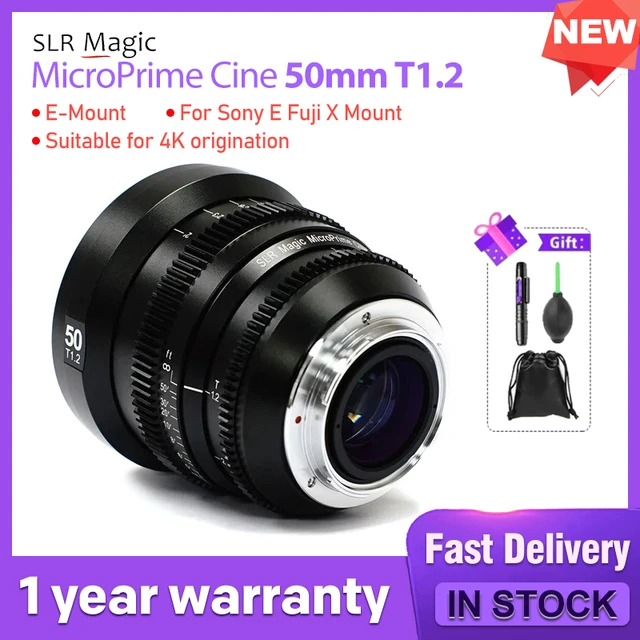 SLR Magic MicroPrime Cine 50mm T1.2 | E-Mount| For Sony E Fuji X Mount |  Suitable for 4K origination - AliExpress