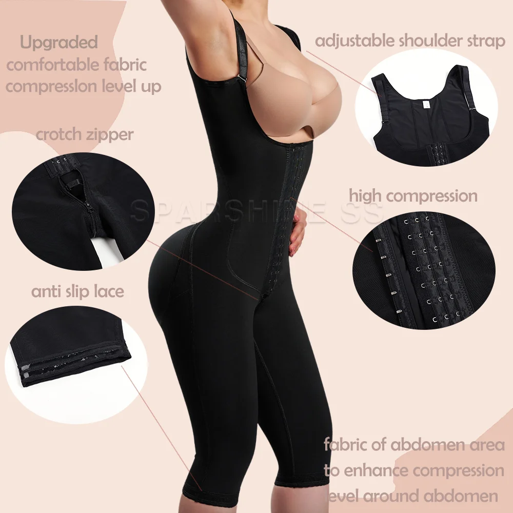 Women High Compression Full Body Shaper Fajas Colombiana Bodysuits Shapewear Slimming Abdomen Control Thigh Slimmer Bbl Girdles