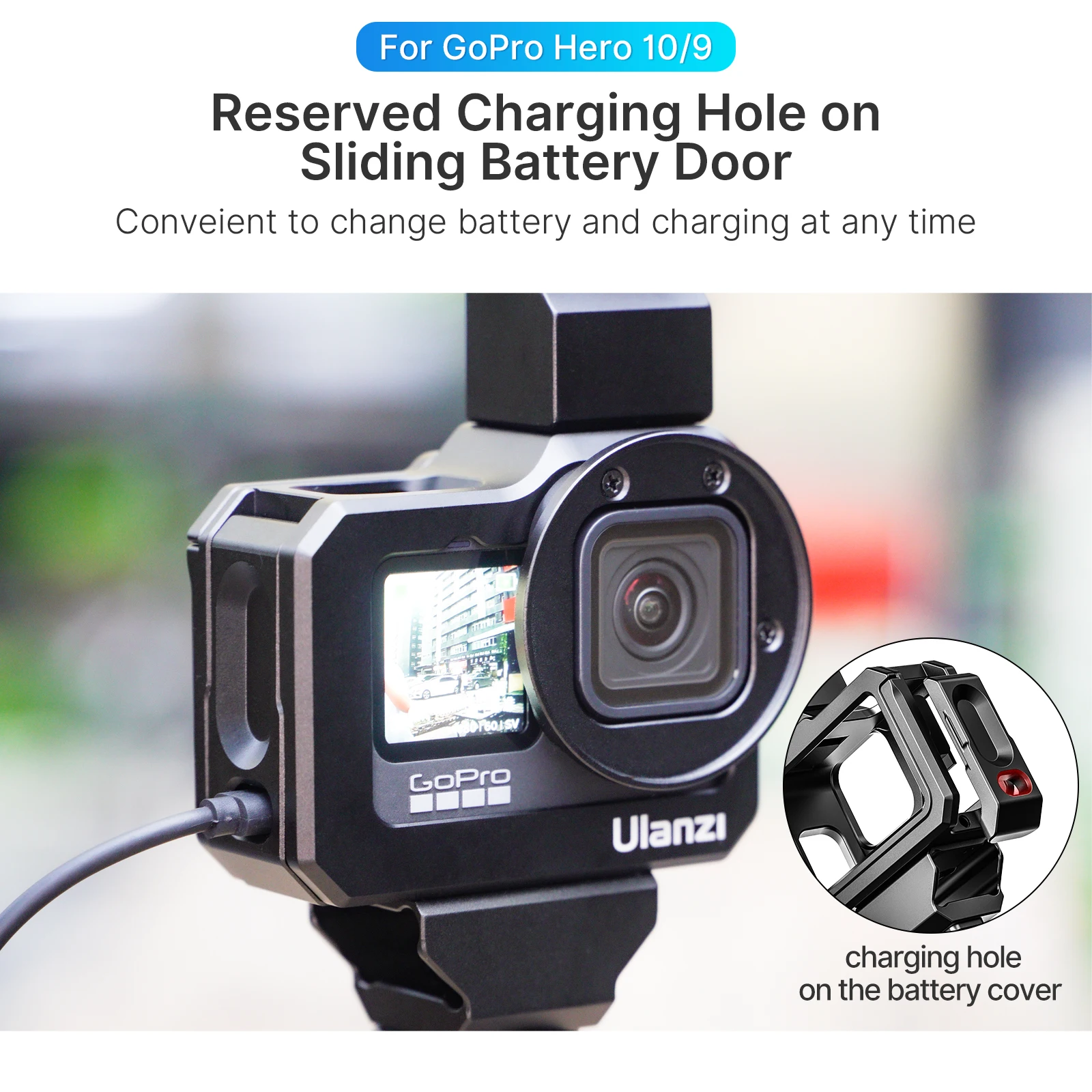 Ulanzi G9-5 Gopro 9 Metalen Kooi Voor Gopro Hero 9 Zwart Frame Case Met 52Mm Filter Adapter Breiden Koud schoen Mount Mic Vulling Licht