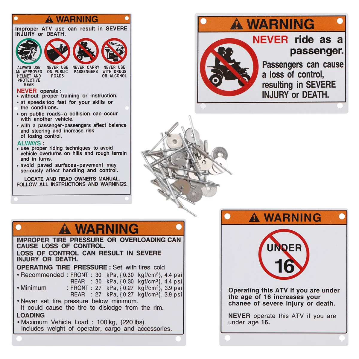 لياماها تحذير الشارات ملصقات تسميات الألومنيوم المدعومة رابتور الناسف Banshee -AB16