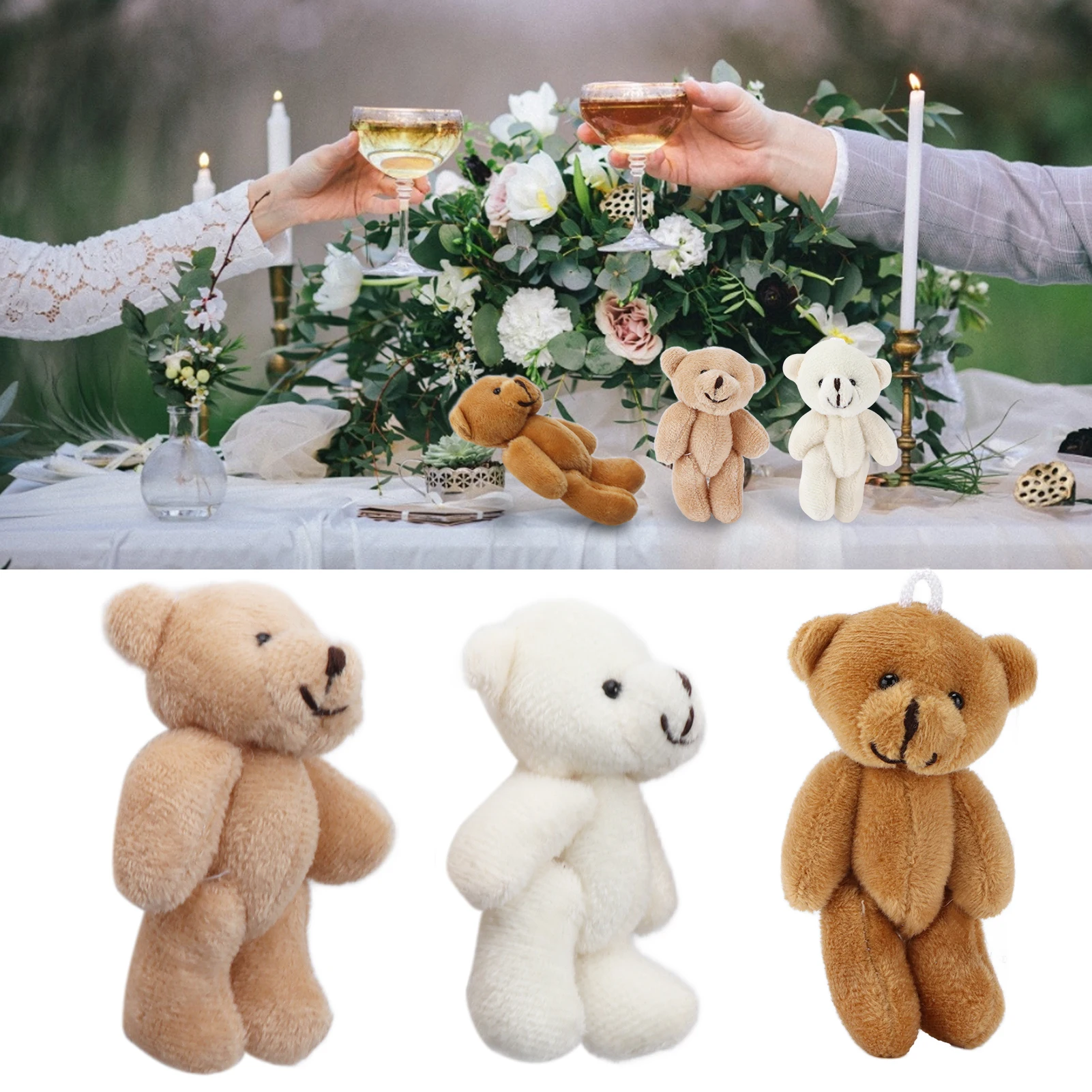 Mini Stuffed Bears Comfortable Soft Cute Mini Teddy Plush  for Wedding Birthday Decorations Mini Plush Bear Tiny Bears