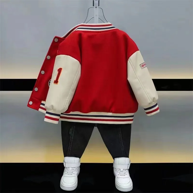 Kids Boys And Girls Spring And Autumn Baseball Jersey 2024 New Children\'s Clothing Coat Children\'s Korean Version Jacket Trend