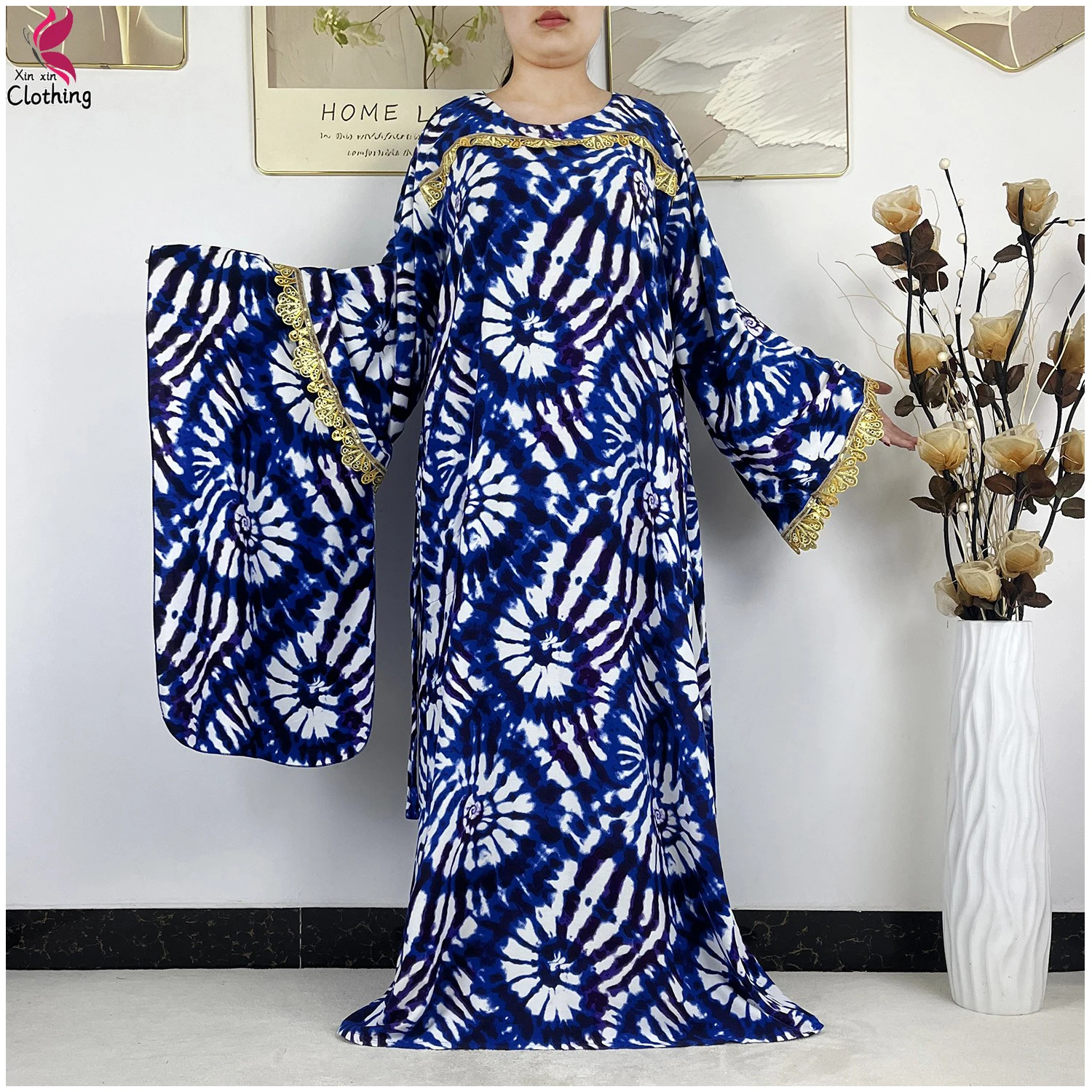 

2026 New Style Muslim Women Long Sleeves Cotton Fabric Dresse Islamic Femme Clothing Summer Loose Robe African Traditional Abaya