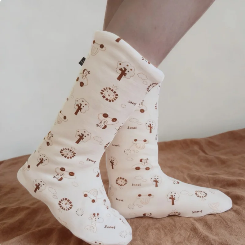 

Cold-proof Pure Cotton Cartoon Print Socks Adult Baby Winter Thicken Warm Sleeping Socks ABDL Couple Foot Covers Cosplay Costume