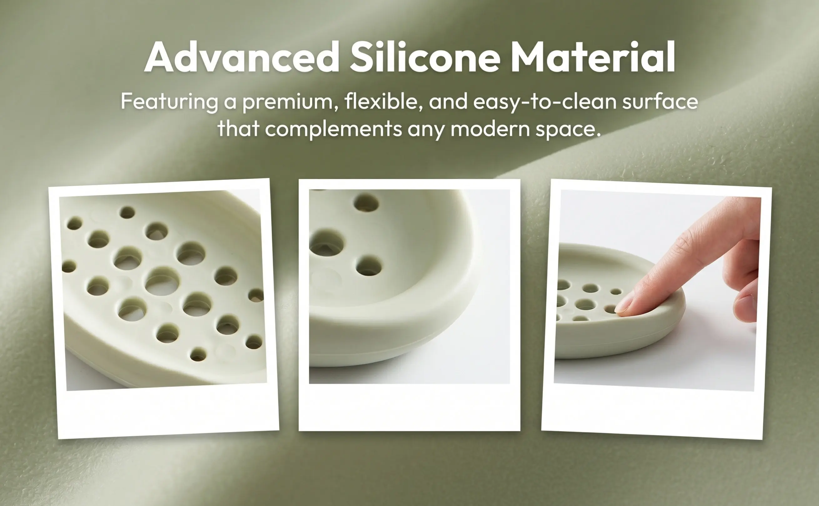 Silicone Soap Dish Green Enhances Drainage Drying and Hygiene Ideal for Shower Bathroom Kitchen Bathtub Countertop