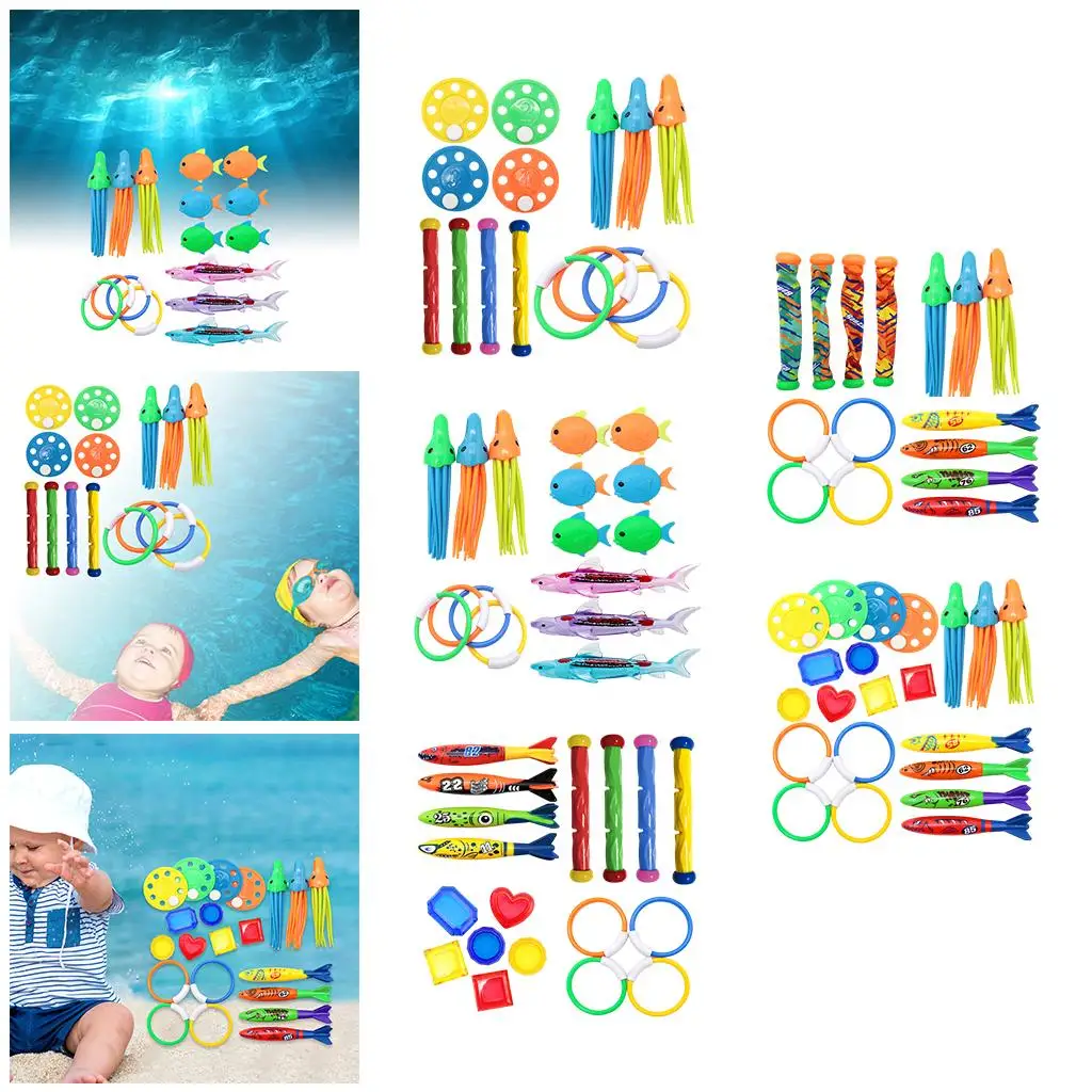 Diving Toys Swimming Pool Toys for Party Game Gifts Age Years Dive Rings Diving Sticks Diving Gems Training Toys