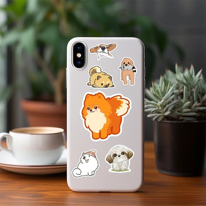 50 قطعة من ملصقات الكلاب Kawaii اللطيفة، شارات مقاومة للماء من الفينيل على شكل جرو كرتوني رائع لأجهزة الكمبيوتر المحمول وزجاجة مياه وحرف يدوية للهاتف #5