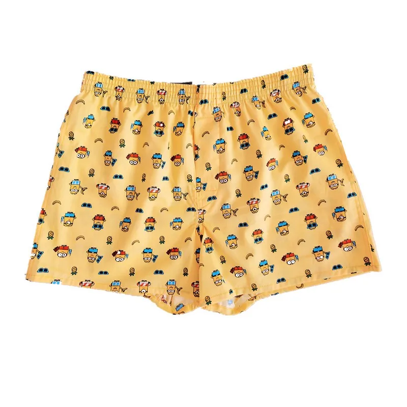 New Men\'s Underwear Cute Cartoon Unisex Shorts Wear at home Loose Cotton Sleep Bottoms