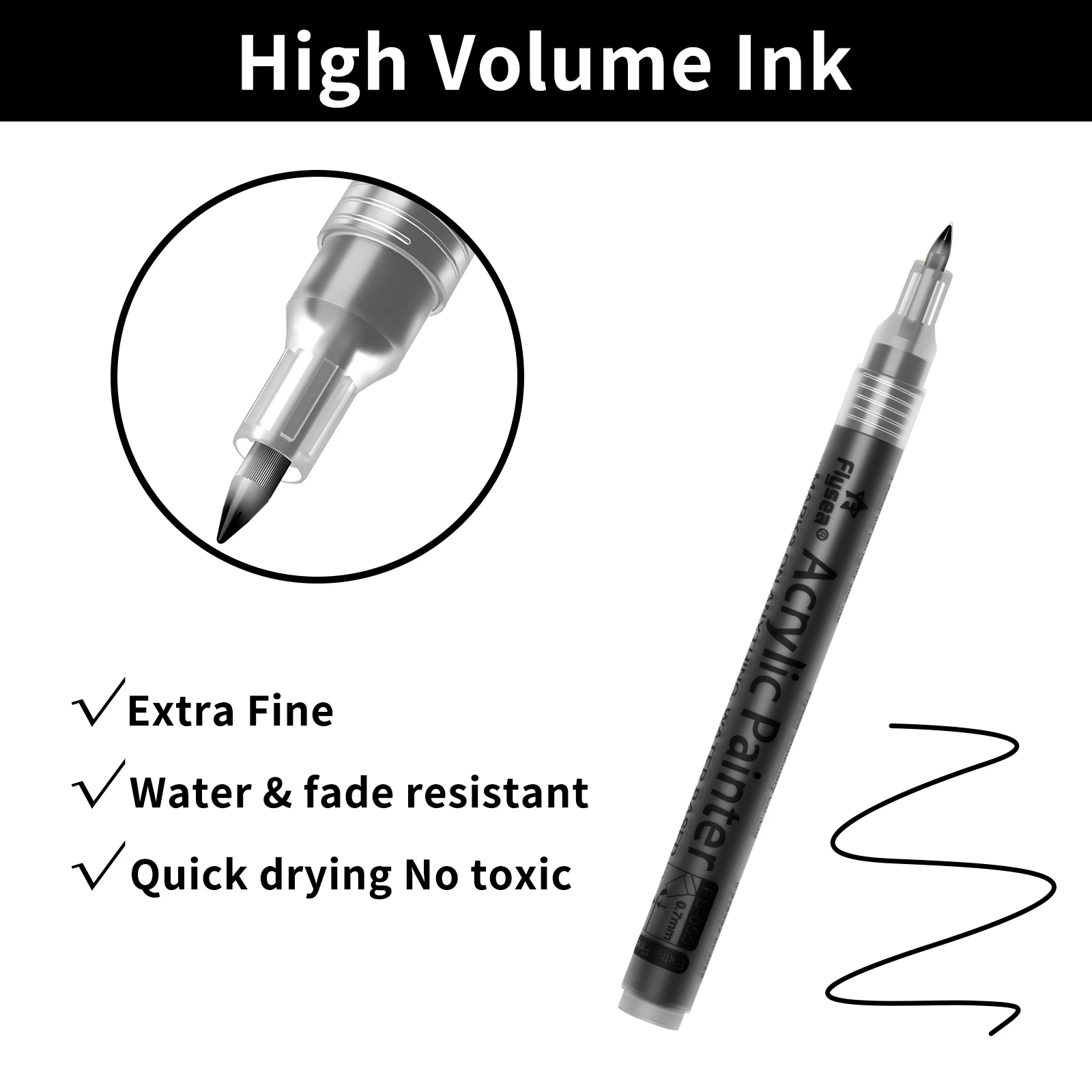 Acryl-Farbmarker-Set 6/12/28 Farben 0,7mm/3,0mm Acryl-Kunstmarker für Stein Glas Leinwand Metall Keramik Tasse Holz Kunststoff – Detail 15