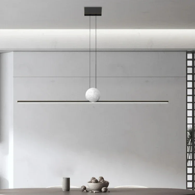 2026 Minimalist Long Strip Pendant Light Nordic Modern LED Hanging Lamps Restaurant Kitchen Island Home Decor Lighting Fixtures