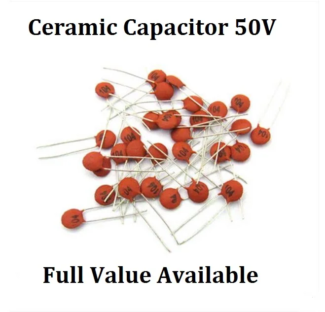 100PCS 50V 50/56/68/75/82/100/120/150/200/P/PF Ceramic Capacitor  560/820/101/680/750/121/151/201/P Capacitance 50PF 56PF 82PF