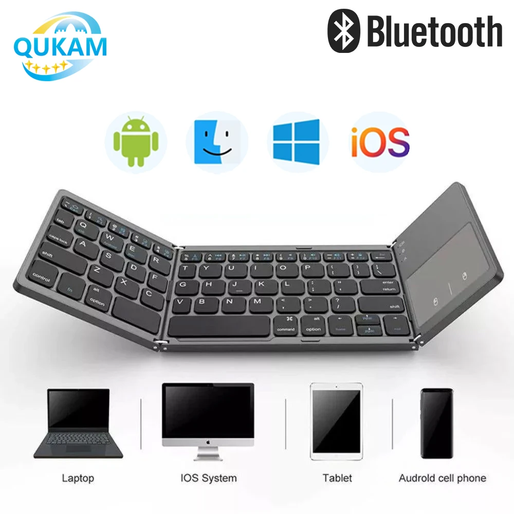 

Беспроводная мини-складная клавиатура 2025, перезаряжаемая портативная Bluetooth-клавиатура для ПК, Mac, смартфона, Windows, iOS, Android, японская