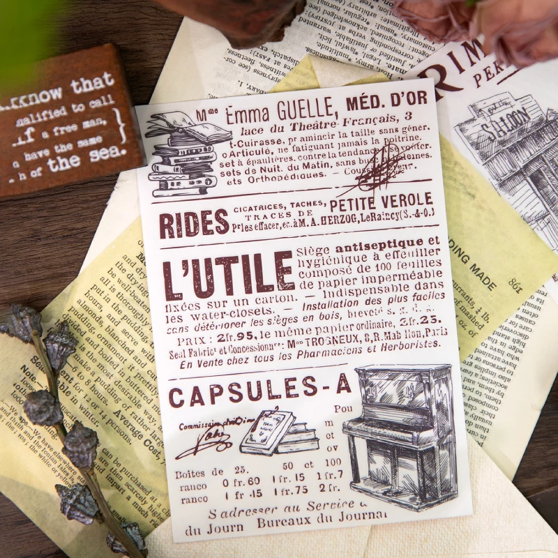 آلة كاتبة الفيلم العتيق فرك على ملصق غير المرغوب فيه مجلة ديكو كرافت لوازم ملصقات نقل الجملة الرجعية لسكرابوكينغ