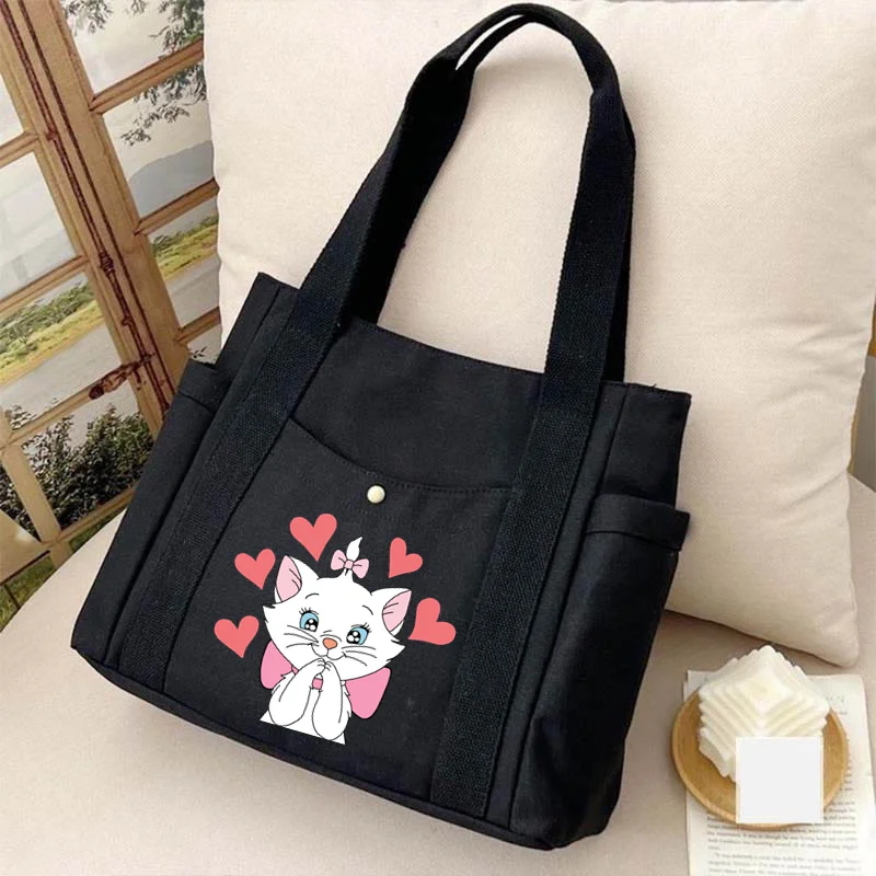 Cartoon Disney Marie Women's Shoulder Bag Casual Large Capacity Ladies  Shopping Travel Shoulder Handbag Kawaii Female Bags 2024