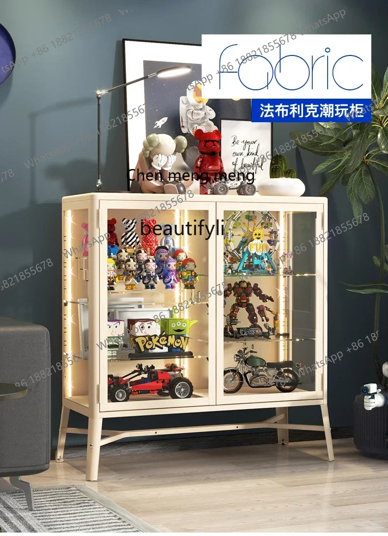 New arrive Double door glass display model cabinet building block ornament storage locker