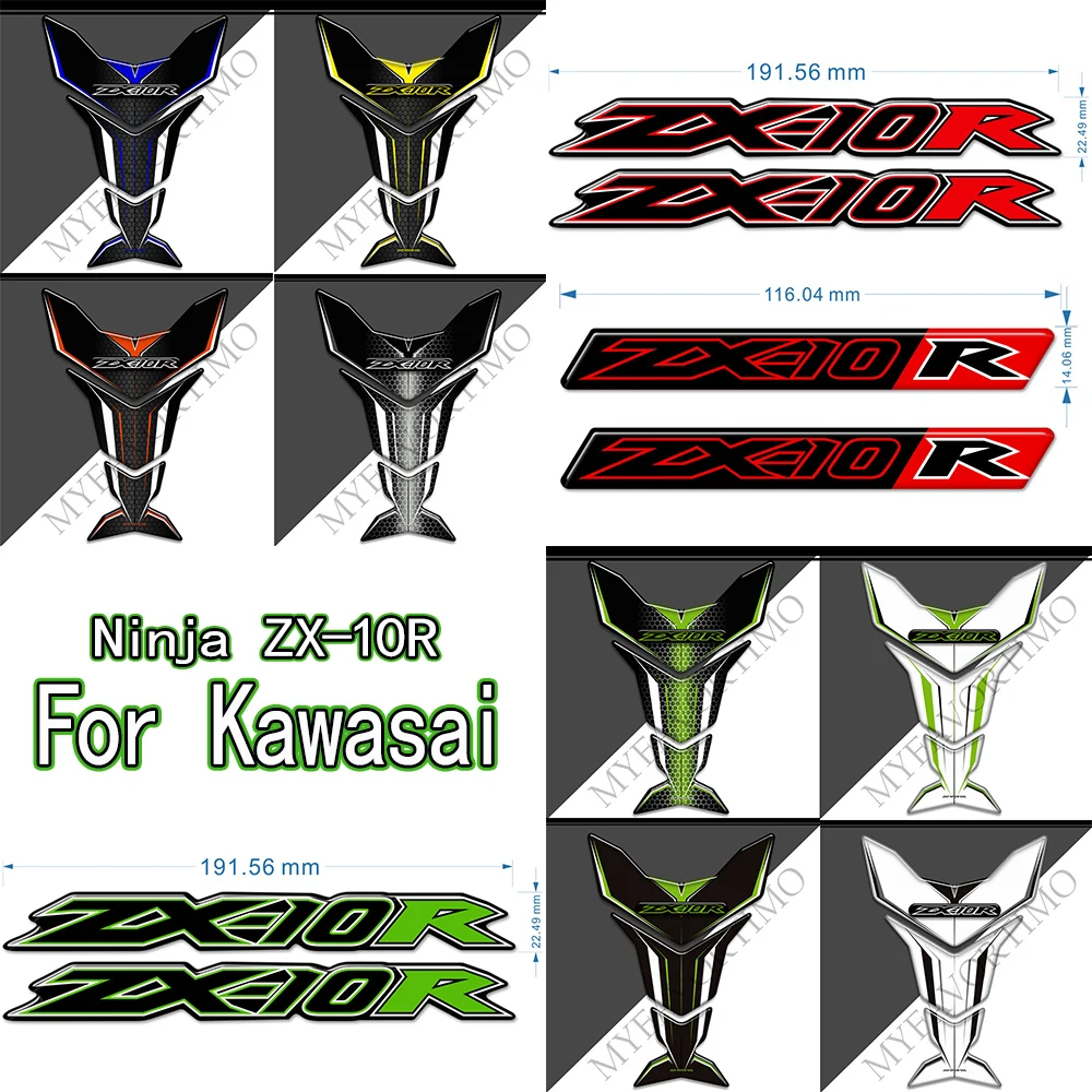 For Kawasaki Ninja ZX-10R ZX10R Motorcycle  Adventure Fuel Oil Tank Pad Decals Protector Stickers Kit Motorcycle Tank Pad Sticke