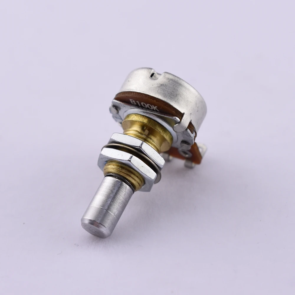 1 Piece Brass Bushing Solid Shaft  Balance Potentiometer(POT) With Center Detent For Electric Bass -（B50K/B100K） Made in Korea