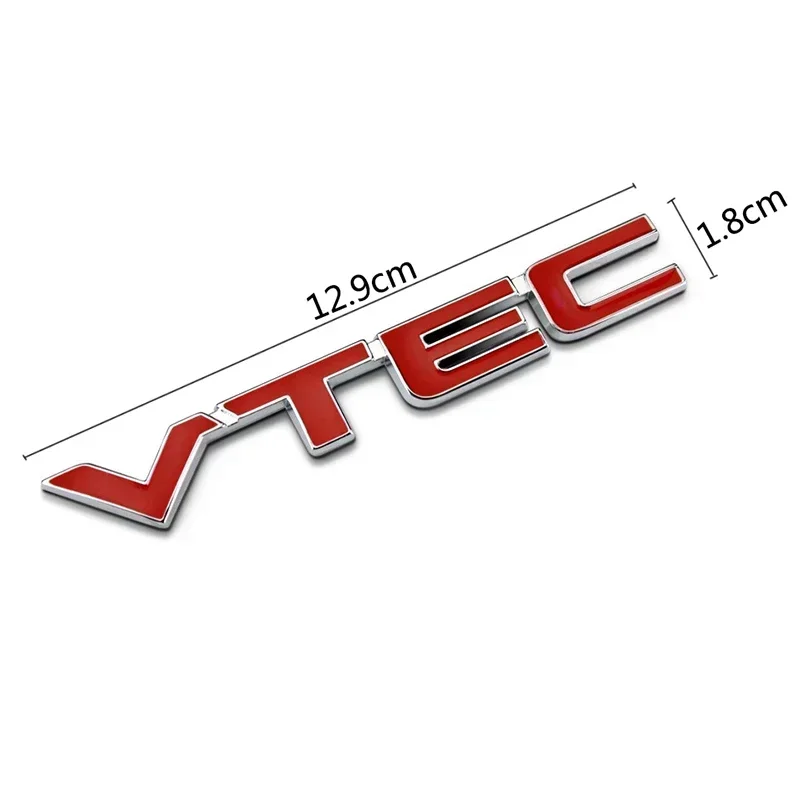 1PC 3D Red VTEC Logo Metal Car Styling Emblem Tail Badge Zinc Alloy Sticker for Honda Civic Accord Odyssey Spirior Fit CRV SUV