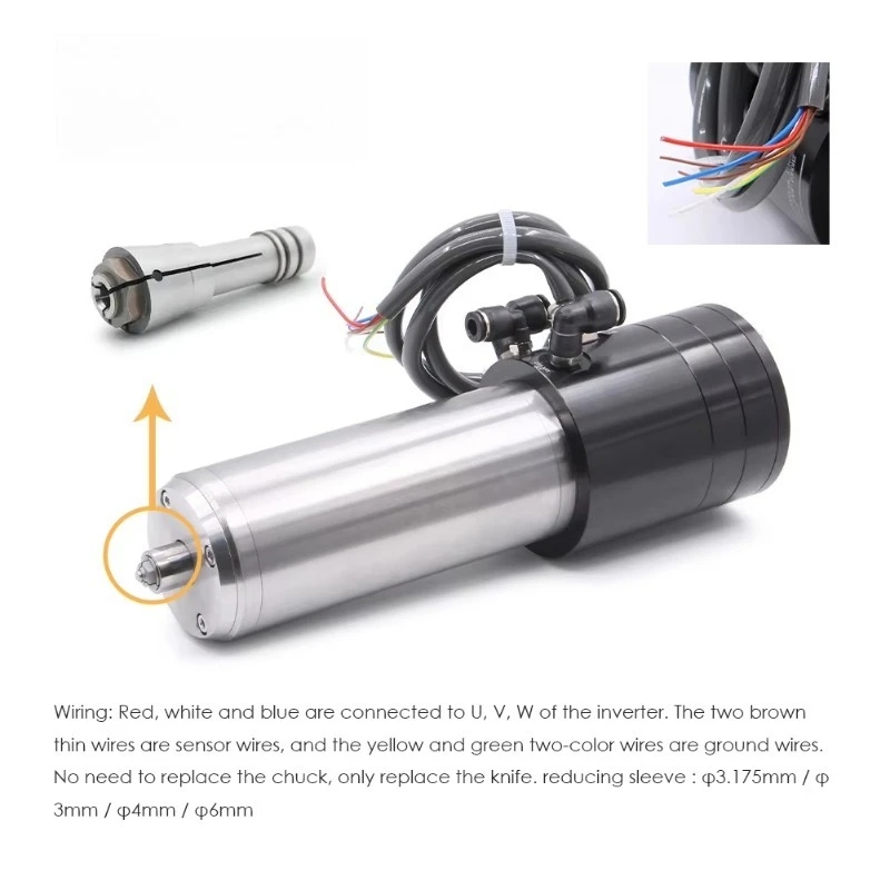 1.8kw refrigerado a água eixo atc motor mudança de ferramenta automática 220v eixo de mudança de ferramenta automática 10000-60000rpm pcb ferro de metal