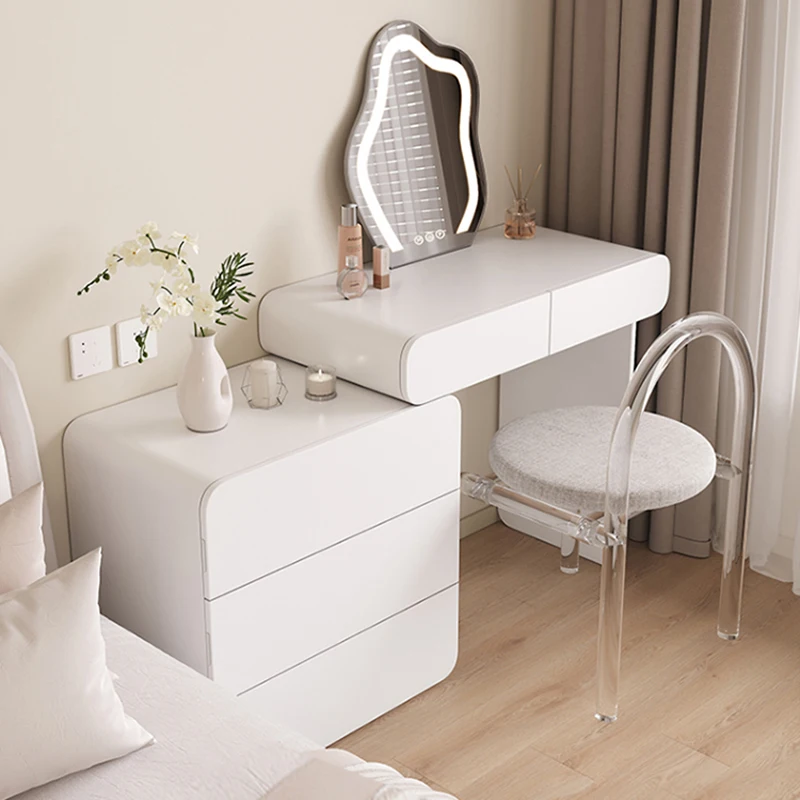 Nightstand Makeup Vanity Table Shoe Cabinet Storage Luxury Nordic Dressing Woman Dresser Aesthetic Cheap Clothes Room Set Chair