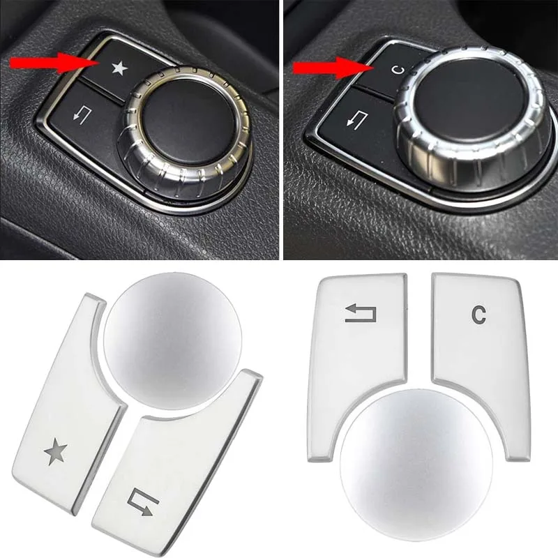 3pcs/set Car Multimedia function Button Cover Sticker for Mercedes Benz A B Class CLA GLA W176 W246 C117 W117 X156