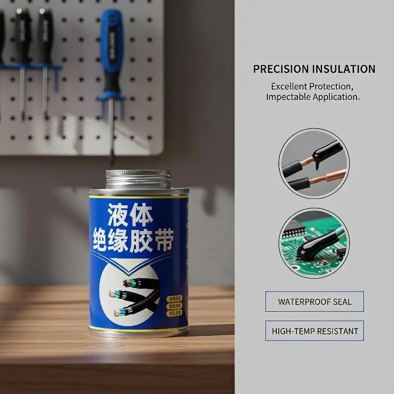 50ml Liquid Electrical Tape Fast Dry Black Insulation Sealing Glue 1Pcs Flame Retardant for Household Socket Circuit Repair