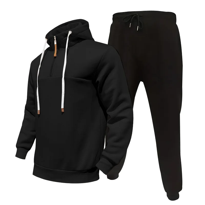 Men's Loose Hoodie Set with Thickened Casual Jacket and Long Pants for Autumn and Winter ensembles de sport deportes