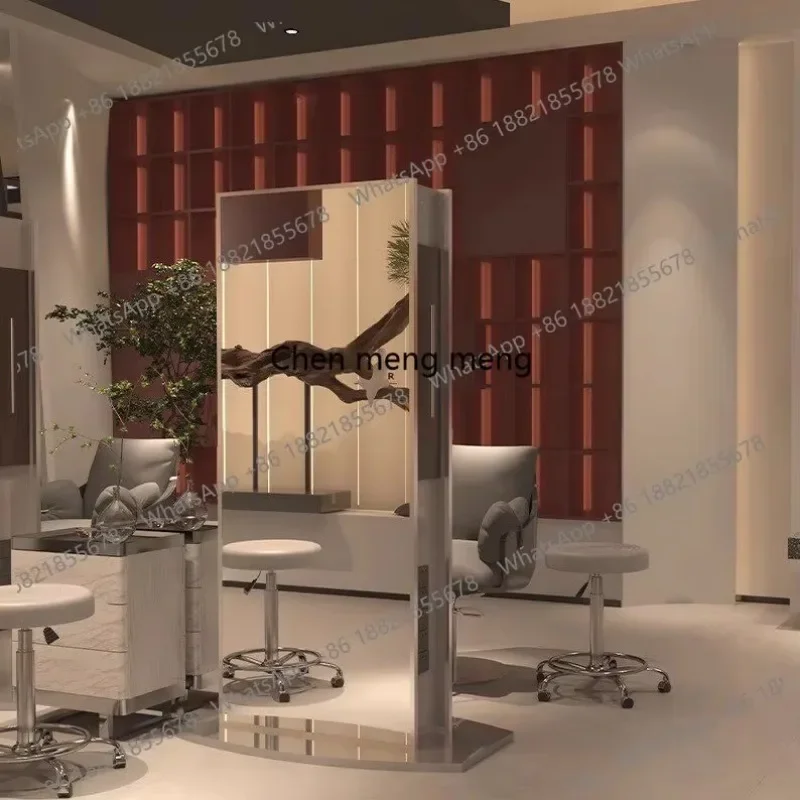 N138  Hair salon double-sided floor, hair salon hair cutting mirror,   salon with locker, high-end   mirror