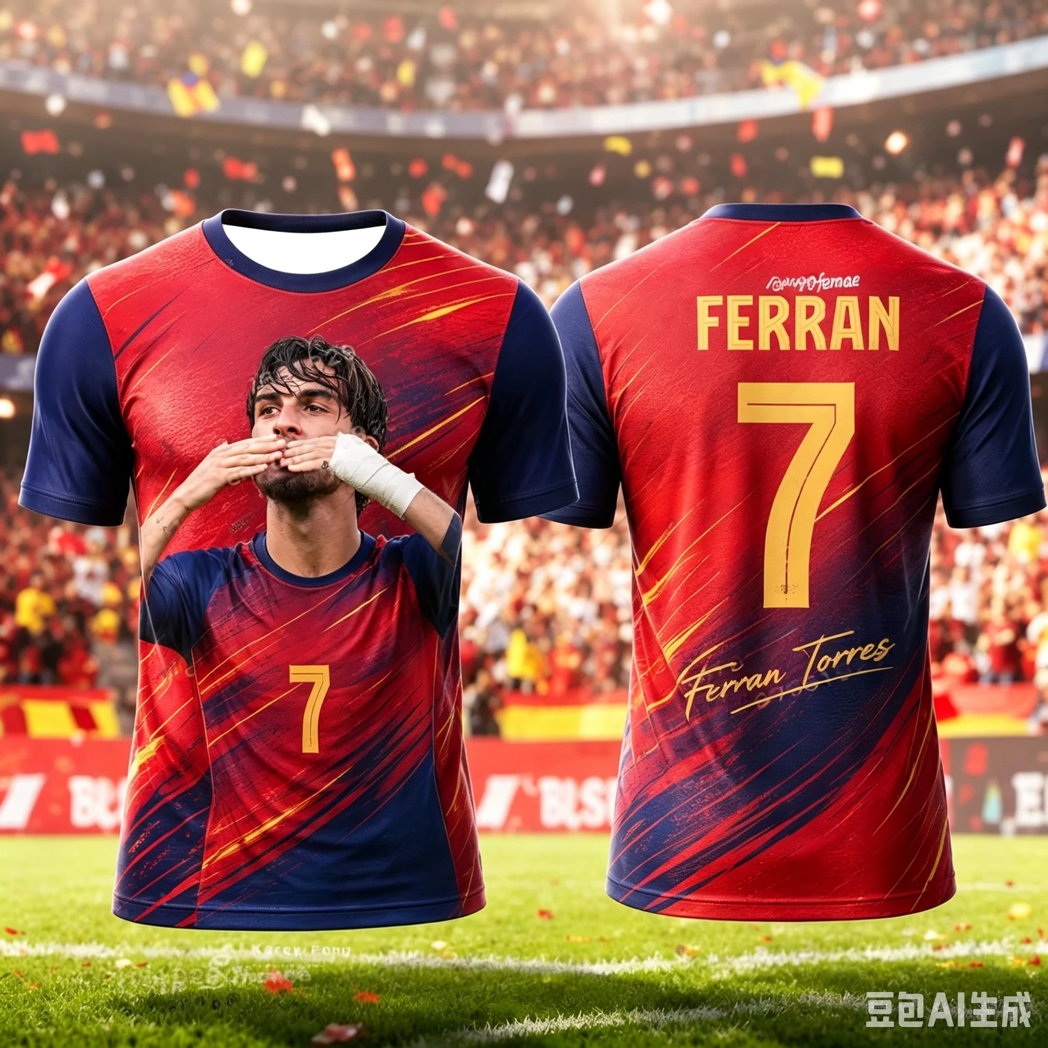 2026 Summer New Ferran Torres Spain Football Fans Jersey T Shirt Soccer Player Collection Shirt Breathable Y2K