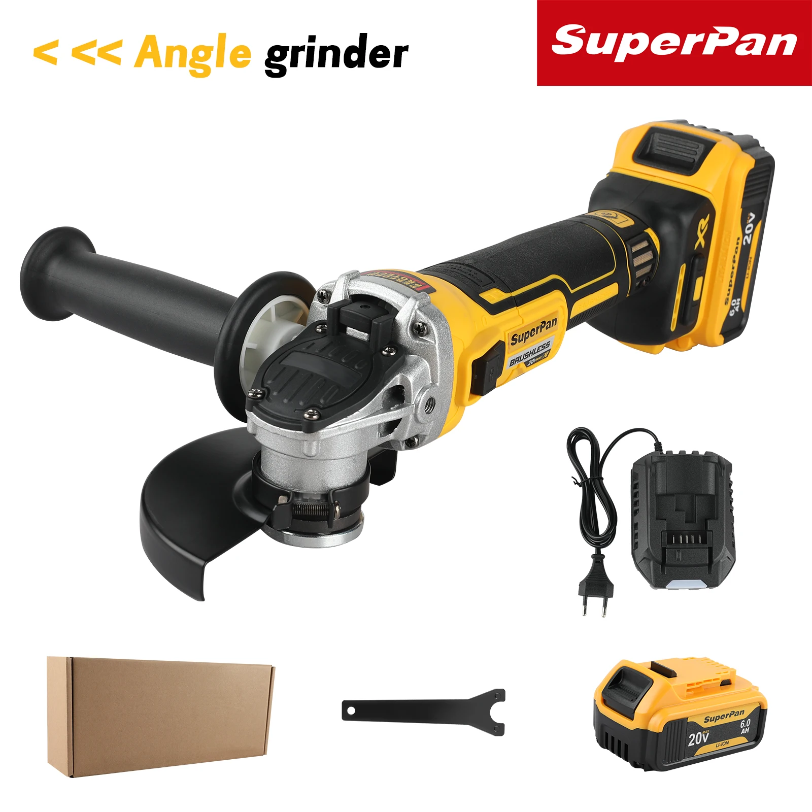 

125mm Flat Head Angle Grinder SUPERPAN DCG405 – 18V Brushless Bare Cutting Power Tool