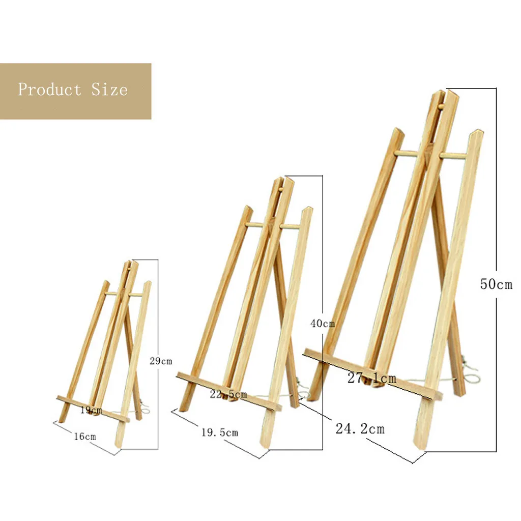 Wood Table Easel For Artist Easel Painting Craft Wooden Stand For Party Decoration Tripod Art Supplies 29cm/40cm/50cm