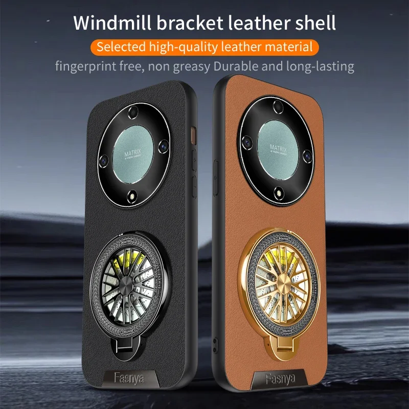 

Металлические линзы, полный защитный мягкий силиконовый чехол, кожаные чехлы для Honor X9A X9C Smart X9 5G, встроенный держатель, чехол для телефона