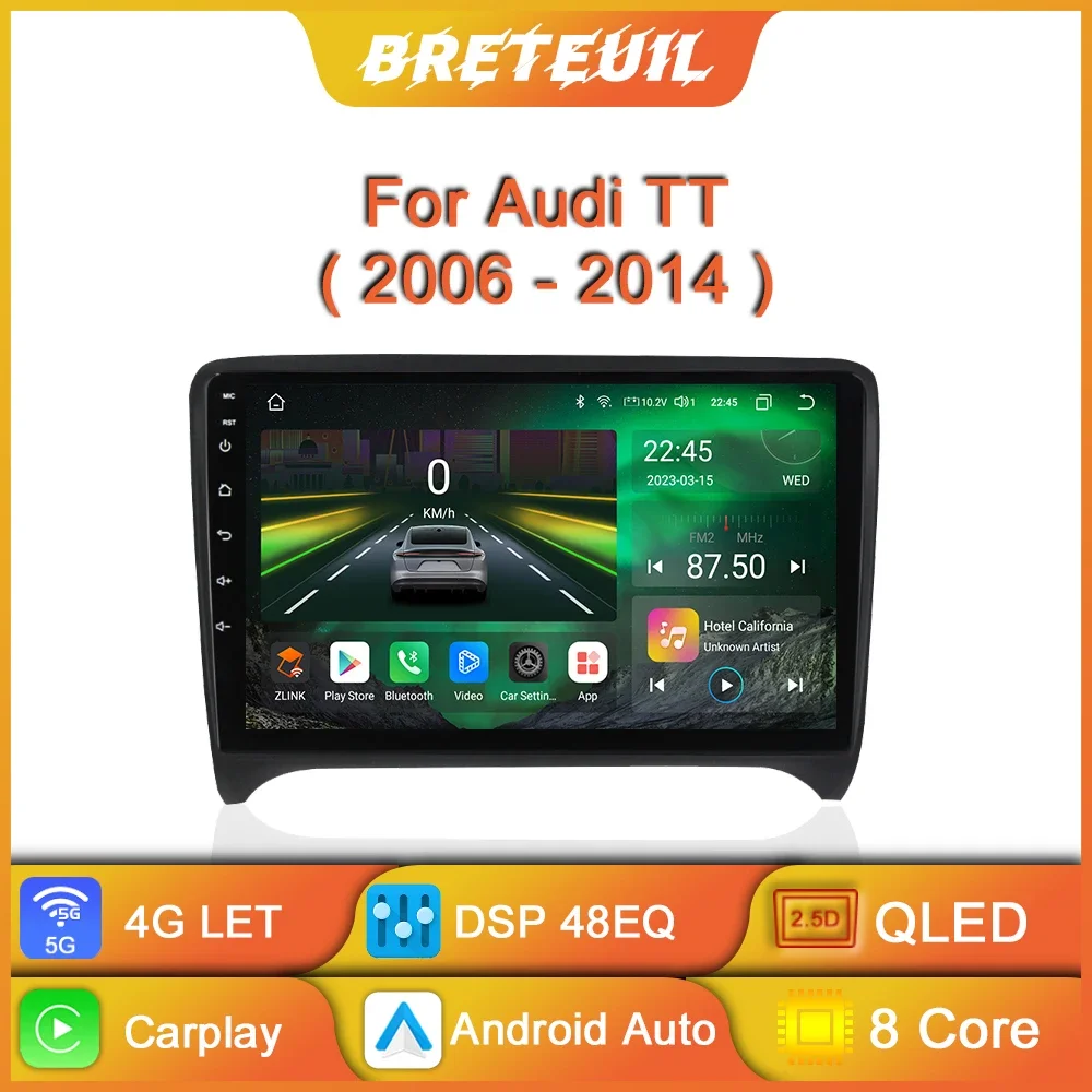 

For Audi TT MK2 8J 2006 - 2014 Android Car Radio Multimedia Video Player Navigation GPS Carplay QLED Touch Screen Auto Stereo 8G