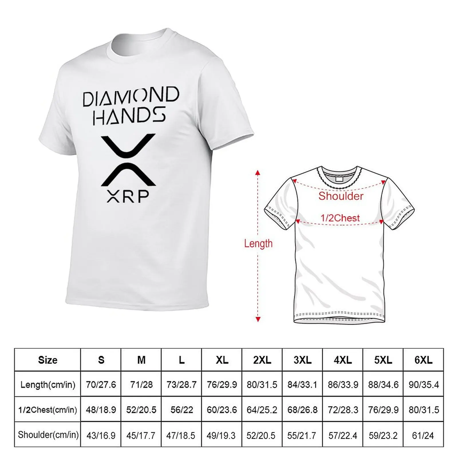 XRP Crypto. Diamond Hands T-Shirt t shirt man plain t shirts for man cotton T-Shirt