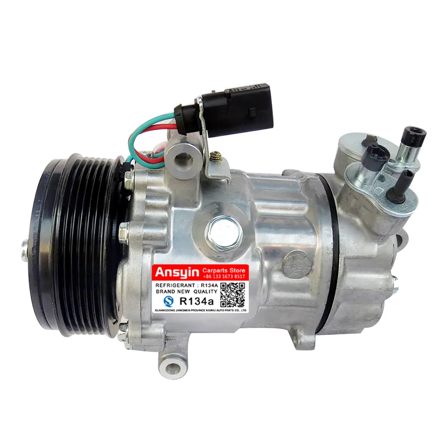 Sanden SD6V12 Auto A/c Ac Compressor For AUDI SKODA VOLKSWAGEN 6RF820803C 0053612353 6R0820803B 5U0820803F 0282909253 6PK 110mm